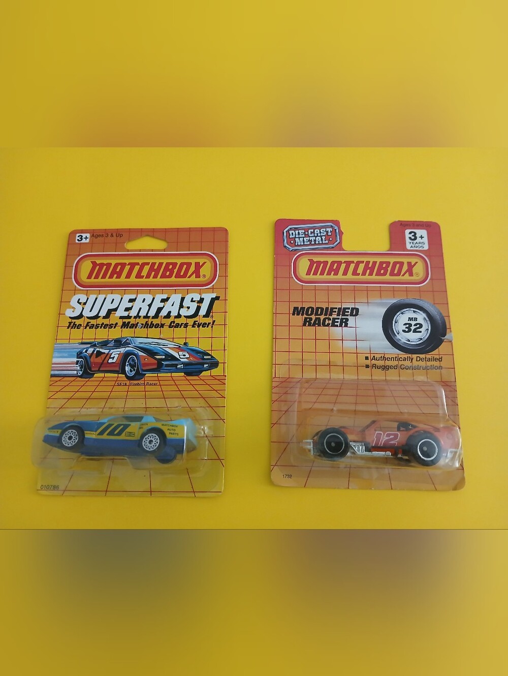 Matchbox Twin Pack: Yellow & Orange Race Cars